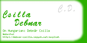 csilla debnar business card